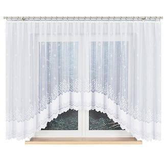 Firanka żakardowa gotowa na żabki GENOWEFA 450x160 biała