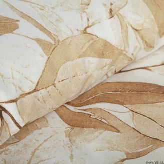 Pościel satynowa SPRING 160x200 Eurofirany kremowa beżowa gałązki liście