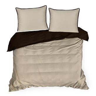 Pościel satynowa BE+BR 220x200 Eurofirany beżowy