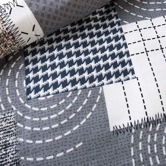 Pościel flanelowa FLANELOVE 220x200 szara biała beżowa patchwork