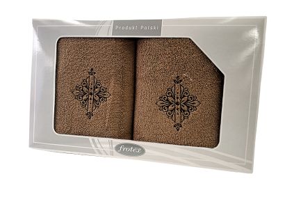 Komplet ręczników 50x90+70x140 Frotex Gift IV ornament 6 beżowy