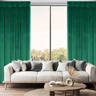 Zasłona gotowa na taśmie ALITA 140x250 Eurofirany ciemnozielony