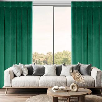 Zasłona gotowa na taśmie ALITA 140x250 Eurofirany ciemnozielony