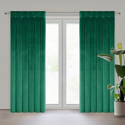Zasłona gotowa na taśmie ALITA 140x250 Eurofirany ciemnozielony