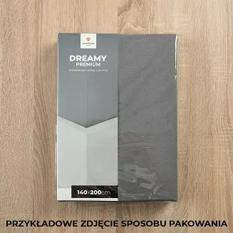 Prześcieradło jersey z gumką 90x200 DREAMY PREMIUM szarozielone