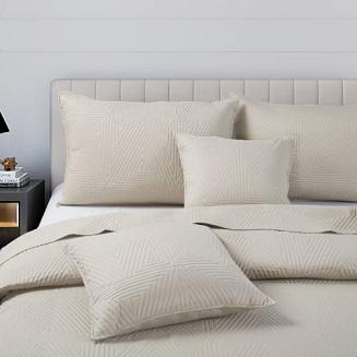 Poszewka dekoracyjna TRIO 45x45 pikowana jasno beżowa