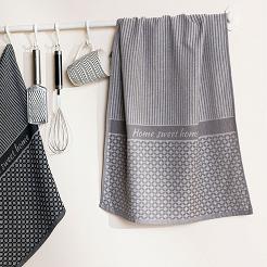 Ścierka kuchenna bawełna egipska SWEET HOME 50x70 geometryczny wzór szara