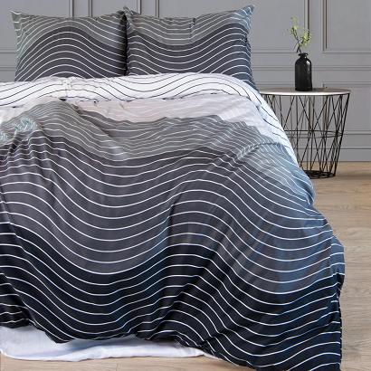 Pościel mikrofibra Wave 220x200 szara fale
