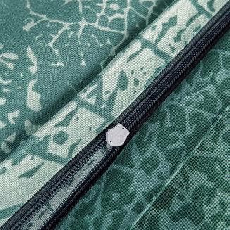 Pościel satyna bawełniana VENERA 200x220 turkusowa żółta w liście