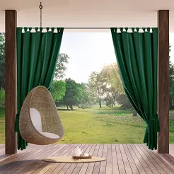 Zasłona gotowa na szelkach GARDEN 155x260 Eurofirany ciemnozielony