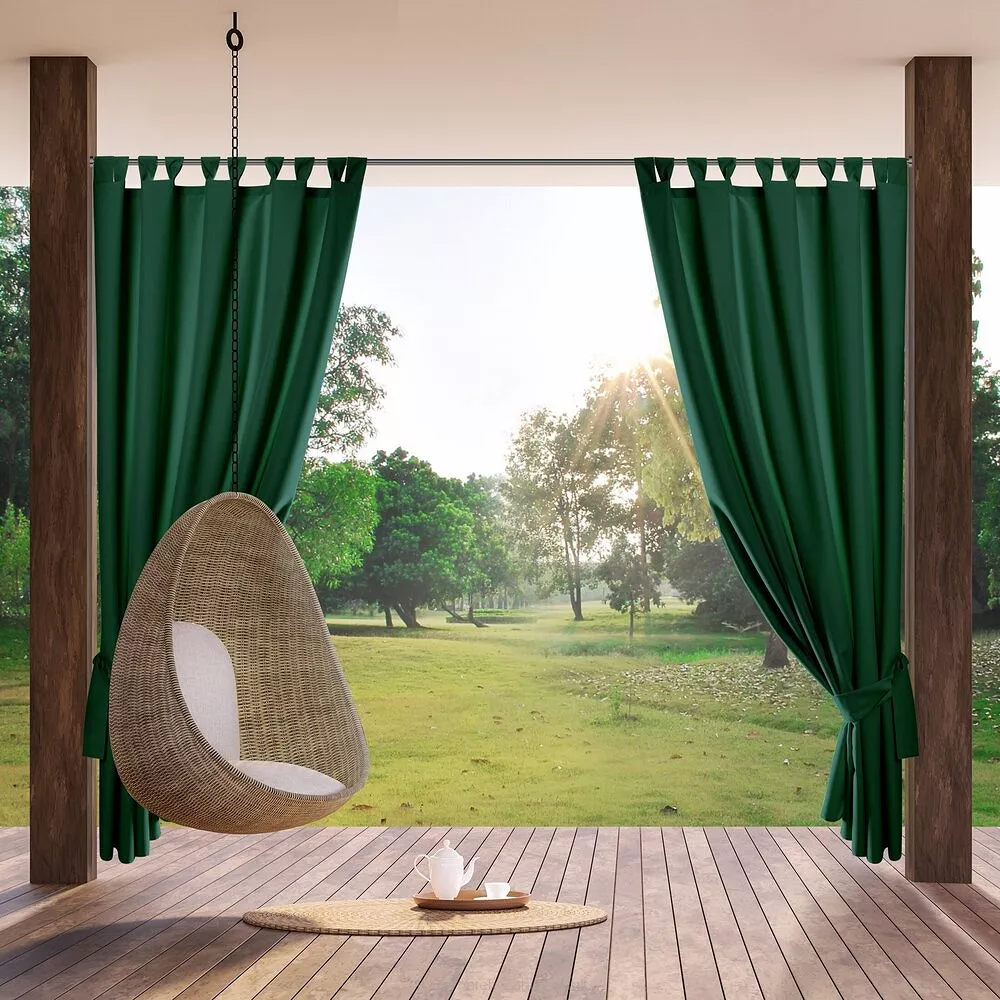 Zasłona gotowa na szelkach GARDEN 155x260 Eurofirany ciemnozielony