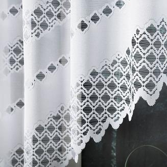 Firanka żakardowa gotowa na żabki FILOMENA 270x120 biała