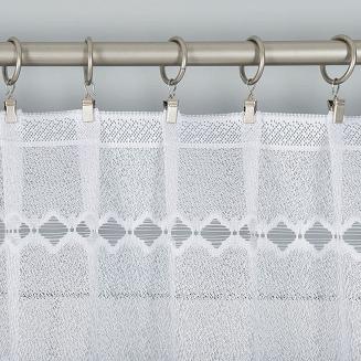 Firanka żakardowa gotowa na żabki FILOMENA 270x120 biała