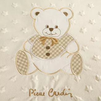 Koc Pierre Cardin BABY4 110x140 Pierre Cardin Eurofirany beżowy biały gwiazdki miś