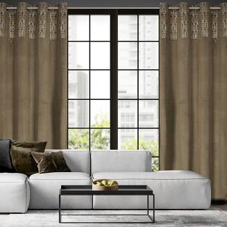 Zasłona gotowa na przelotkach LIZA 140x250 Eurofirany beżowy/złoty
