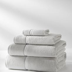 Ręcznik bawełniany LIBRE 30x30 jasnoszary z białą bizą