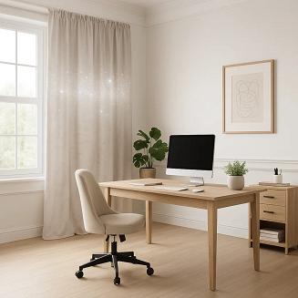 Zasłona gotowa na taśmie Shiny 140x270 welurowa z kryształkami jasnobeżowa