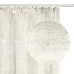 Zasłona gotowa na taśmie Shiny 140x270 welurowa z kryształkami jasnobeżowa