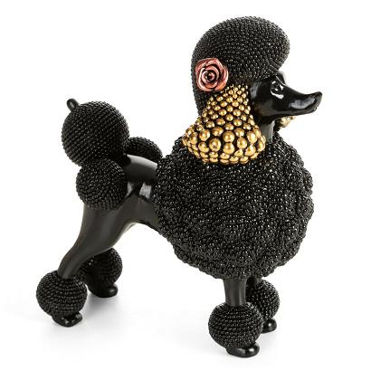 Figurka dekoracyjna ELDO 17x9x19 Eurofirany czarny pies pudel