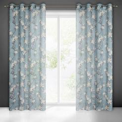 Zasłona gotowa na przelotkach LUNA 140x250 Eurofirany szary/różowy