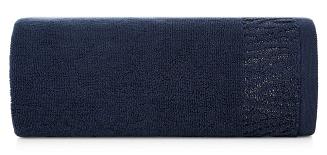 Ręcznik bawełniany z bordiurą przetykaną błyszczącą nicią MARGO 30x50 Eurofirany granatowy
