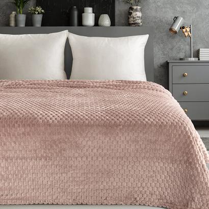 Koc narzuta CINDY6 200x220 Design91 mocha z przestrzennym tłoczeniem 3D