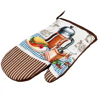Rękawice kuchenne 18x27 z magnesem 2 szt. brązowe zaparzacz do herbaty