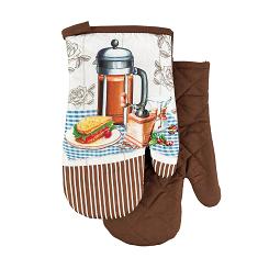 Rękawice kuchenne 18x27 z magnesem 2 szt. brązowe zaparzacz do herbaty