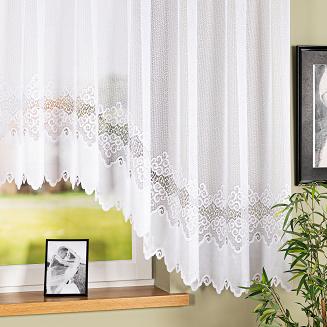Firanka żakardowa gotowa na żabki MODESTA 500x160 biała