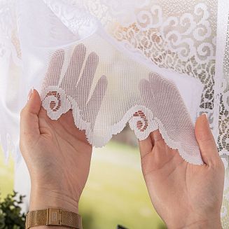 Firanka żakardowa gotowa na żabki MODESTA 500x160 biała