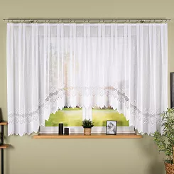 Firanka żakardowa gotowa na żabki MODESTA 500x160 biała