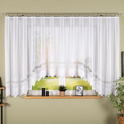 Firanka żakardowa gotowa na żabki MODESTA 500x160 biała