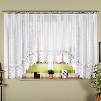 Firanka żakardowa gotowa na żabki MODESTA 500x160 biała