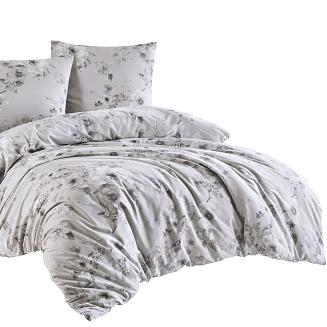 Pościel satyna bawełniana EXCLUSIVE PAREDES 200x220 Darymex beżowa szara kwiaty