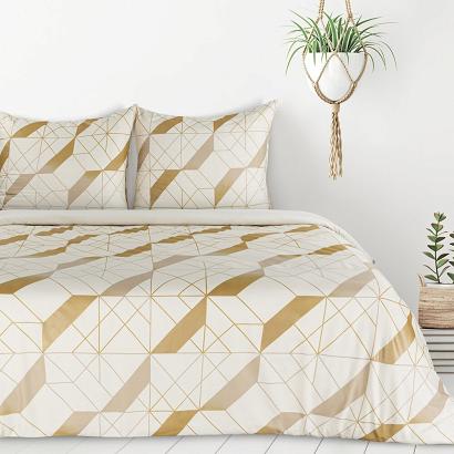 Pościel AGGIE 200x220 Design91 biała złota geometria