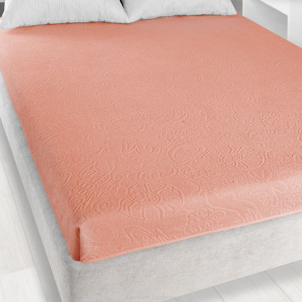 Prześcieradło frotte bez gumki Tulipan 175x220 ZWOLTEX łososiowe