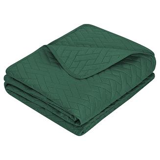 Narzuta dekoracyjna DASH 160x200 pikowana butelkowa zieleń