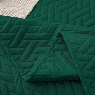 Narzuta dekoracyjna DASH 160x200 pikowana butelkowa zieleń