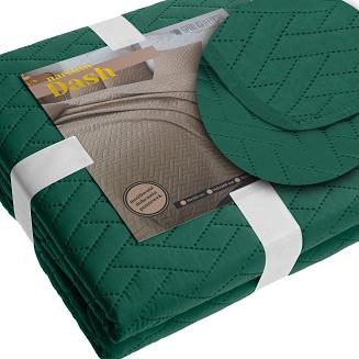 Narzuta dekoracyjna DASH 160x200 pikowana butelkowa zieleń