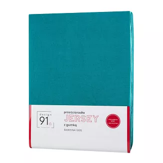 Prześcieradło jersey z gumką  220x240 Design91 turkusowy