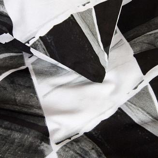 Pościel bawełniana COTTONLOVE 160x200 biała czarna geometryczne romby