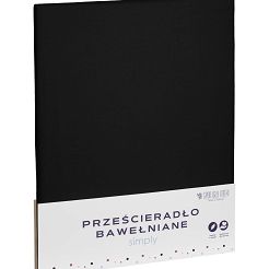 Prześcieradło bawełniane bez gumki SIMPLY 140x200 czarne