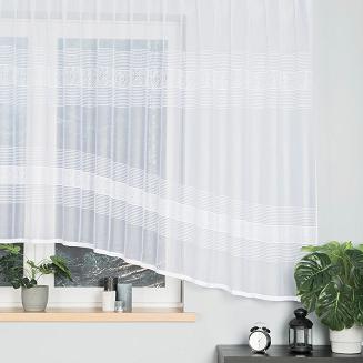 Firanka żakardowa gotowa na żabki KLAUDYNA 520x160 biała