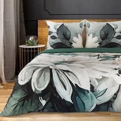 Pościel satynowa LINDA 200x220 Eurofirany ciemnozielony