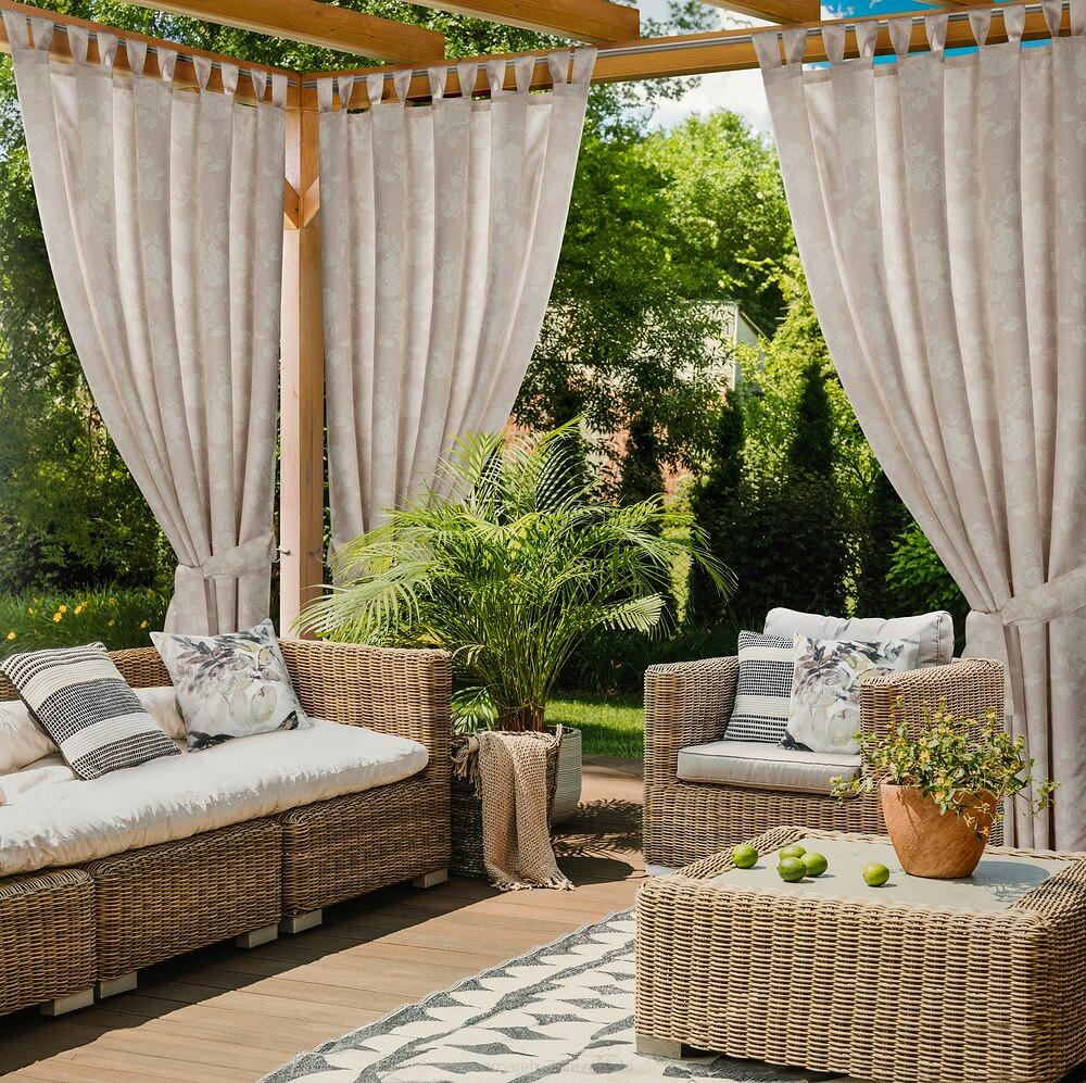 Zasłona gotowa na szelkach GARDEN 155x240 Eurofirany pudrowy