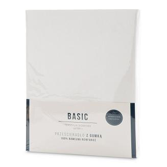 Prześcieradło satynowe z gumką BASIC 220x200x30 Eurofirany biały