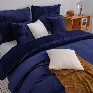 Pościel z mikrofibry MIŚ Cozy 160x200 granatowa