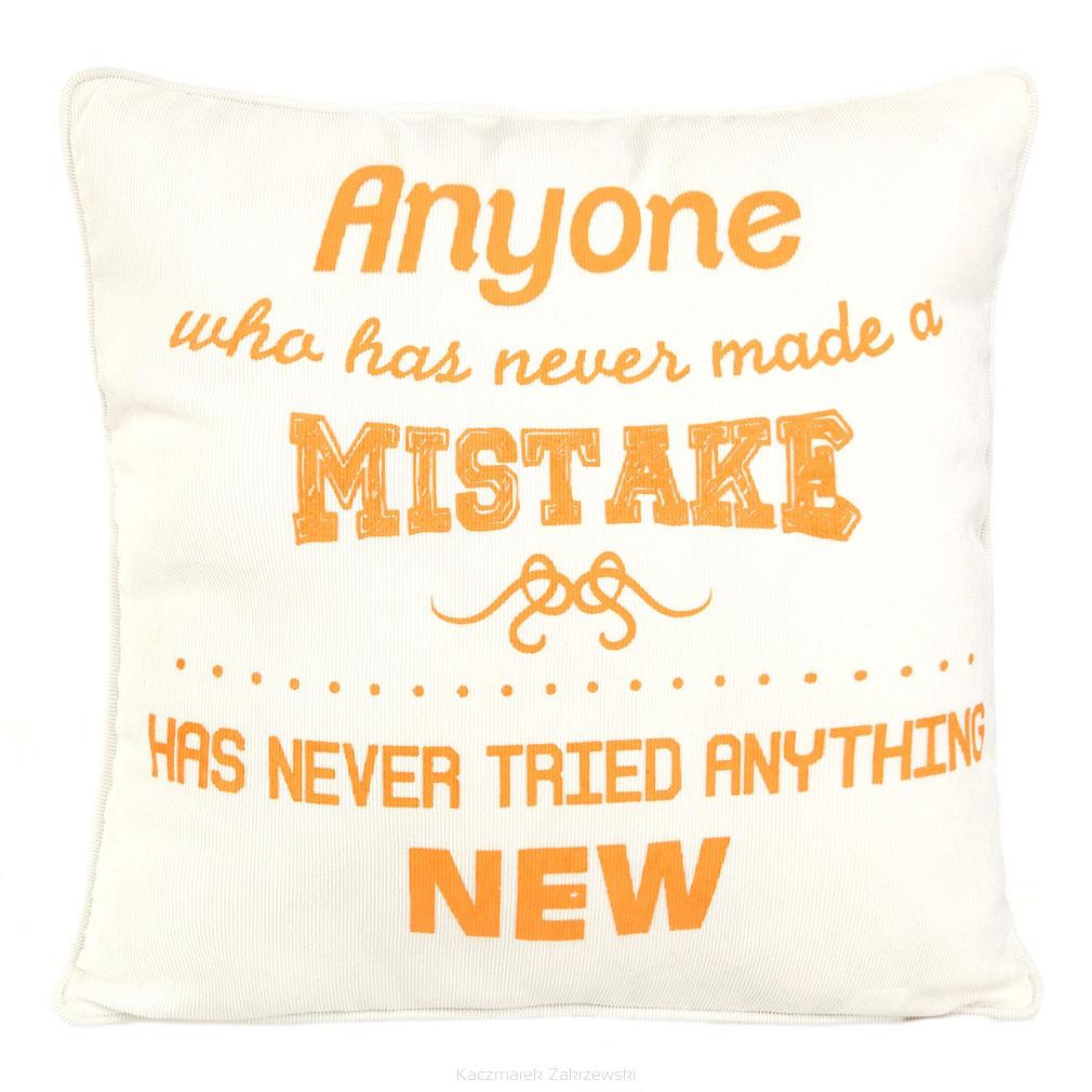 Poszewka dekoracyjna LUIS 40x40x8 Eurofirany biały/pomarańczowy