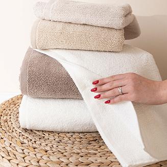 Ręcznik bawełniany LEON 50x90 strukturalne frotte biały