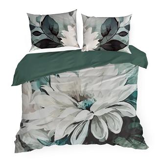 Pościel satynowa LINDA 160x200 Eurofirany ciemnozielony